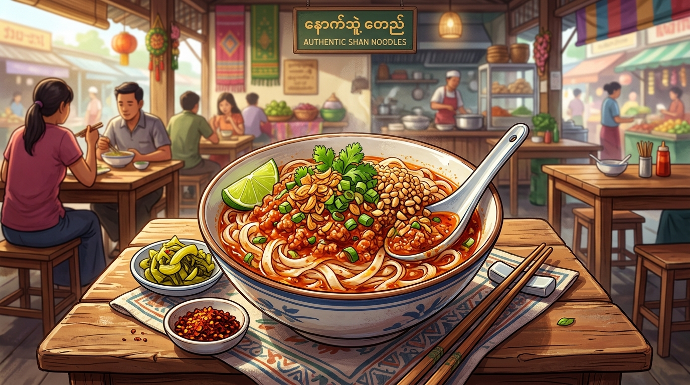 ခေါက်ဆွဲအတွက် ပါဝင်ပစ္စည်းများ (အစိုနှင့် အခြောက်)