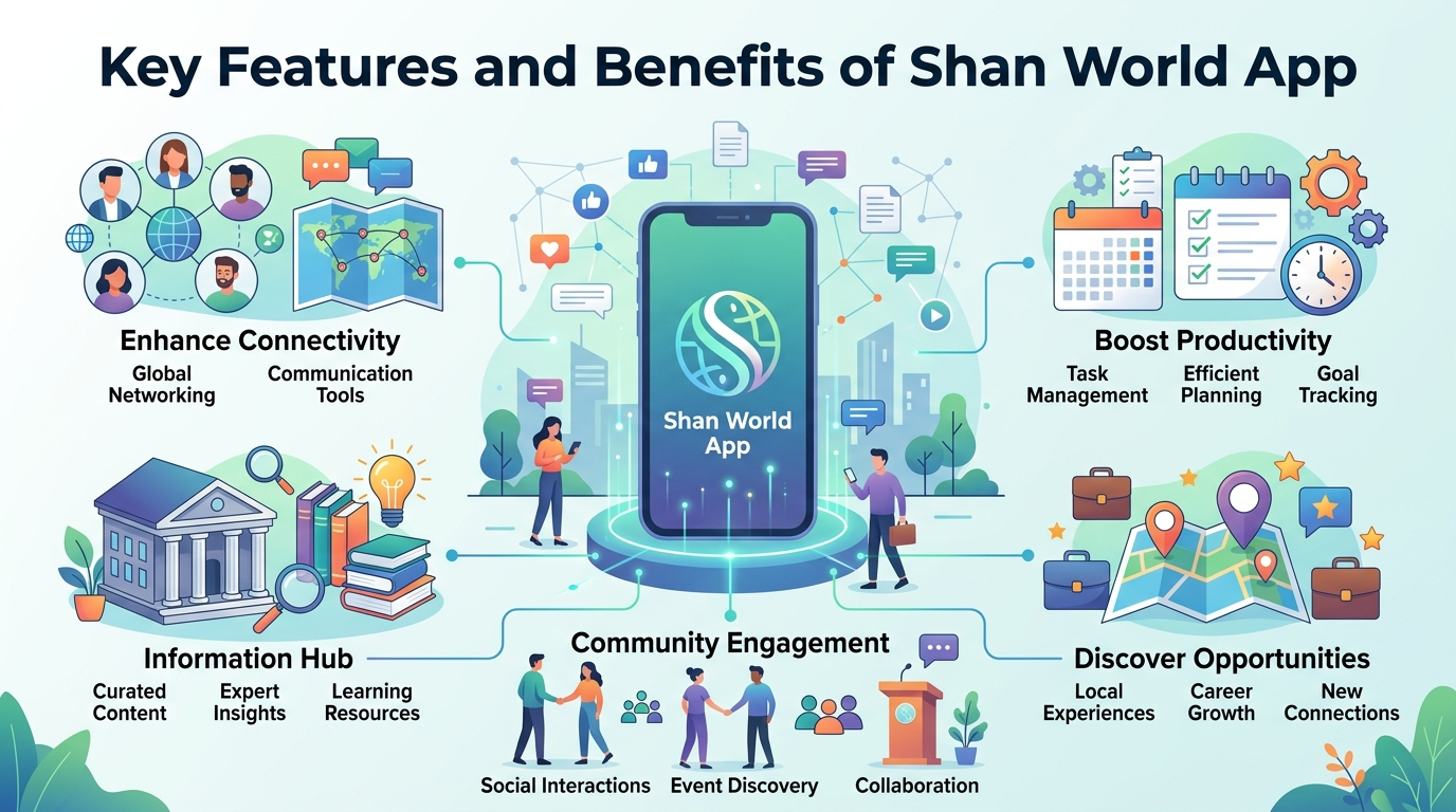 Shan World App ၏ အဓိက လုပ်ဆောင်ချက်များနှင့် အကျိုးကျေးဇူးများ